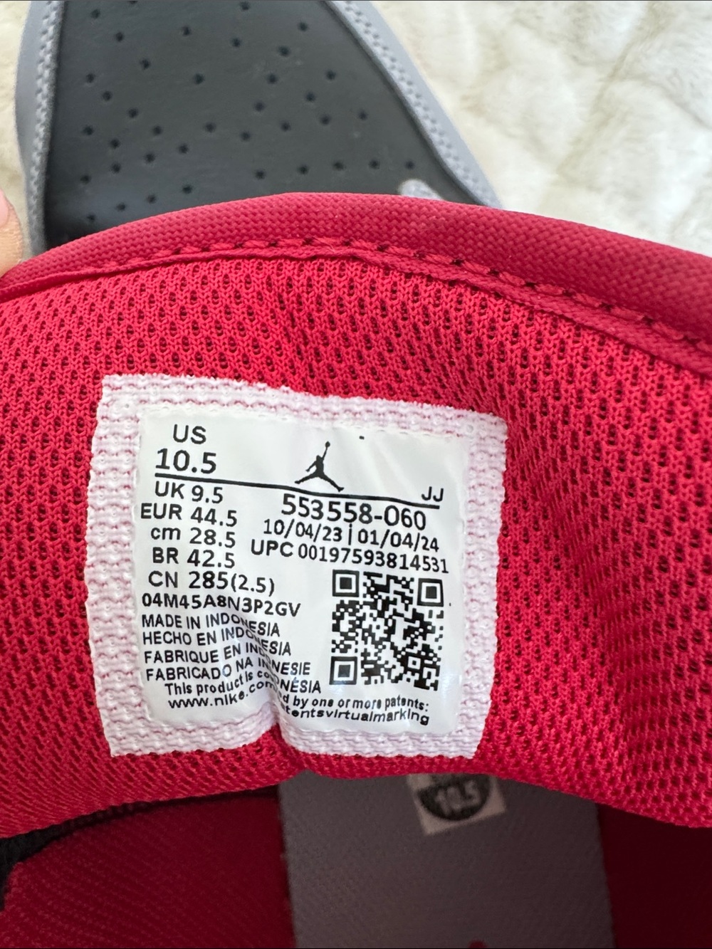 Jordan Low Top Sneakers in Black, Gray & Red - Picture 4 of 5